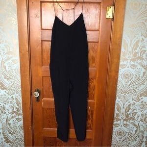 J Crew Navy silk jumpsuit